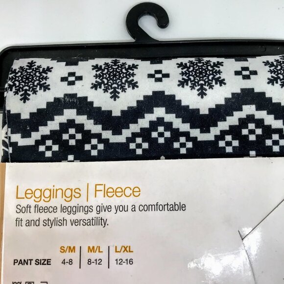 West Loop Women's S/M Holiday Fleece Leggings Snowflake Fair Isle Winter Printed - Picture 7 of 7
